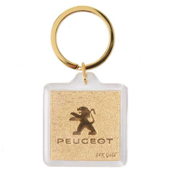 جاسوییچی ورق طلا گالری الون طرح پژو کد 198144، Alone Gallery 198144 Peugeot Key Ring