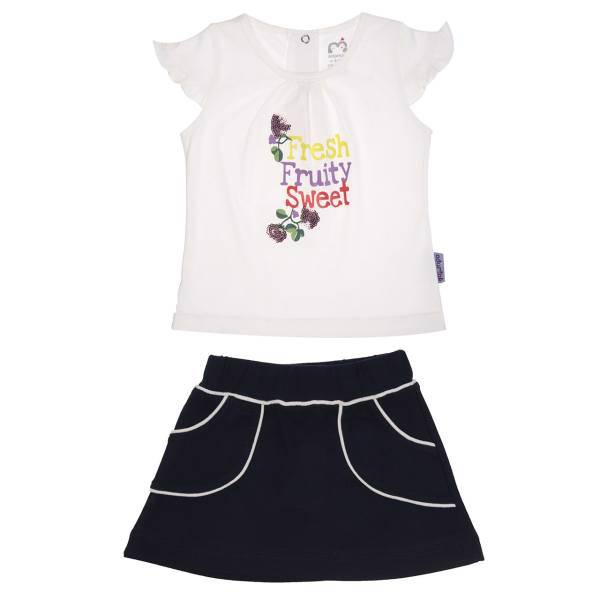 ست لباس دخترانه آدمک مدل 2432001W، Adamak 2432001W Baby Girl Clothing Set