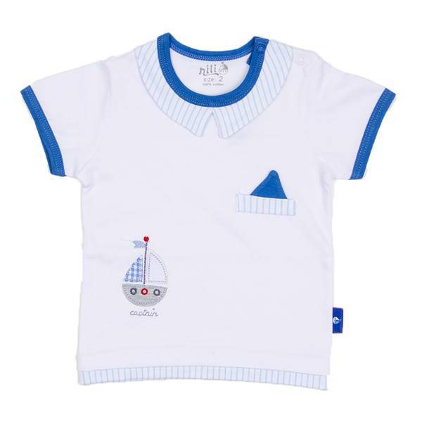 تی شرت آستین کوتاه نوزادی نیلی مدل Boat، Nili Boat Baby T-Shirt With Short Sleeve