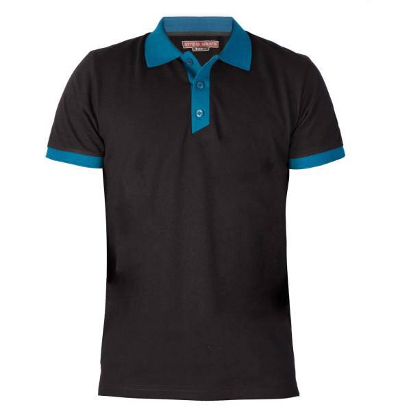 پولوشرت مردانه سیمپل مدل KAJ-Black-Cyan، simplewears