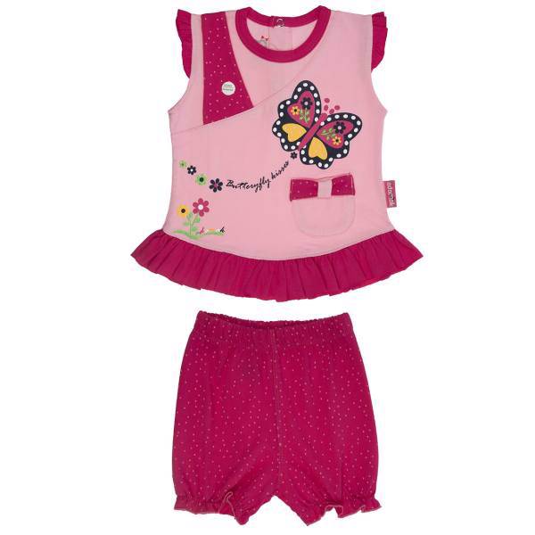 ست لباس دخترانه آدمک مدل 2318001P، Adamak 2318001P Baby Girl Clothing Set