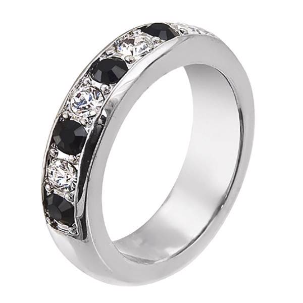 انگشتر کریستال الیور وبر مدل سیاه و سفید کد 2414L-280، Ring Soul rhod. crystal/jet