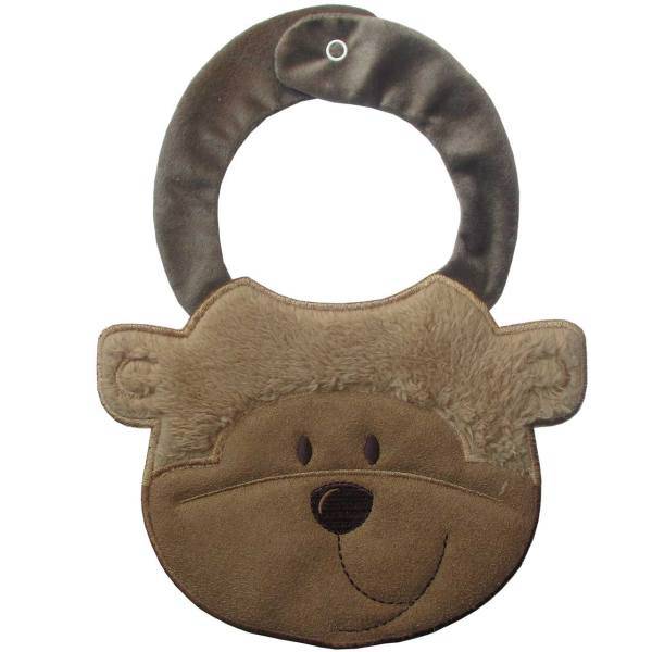 پیشبندکودک مخمل تیک و تاک مدل مانکی طرح عروسکی، Tikotak Monkey Baby Bib