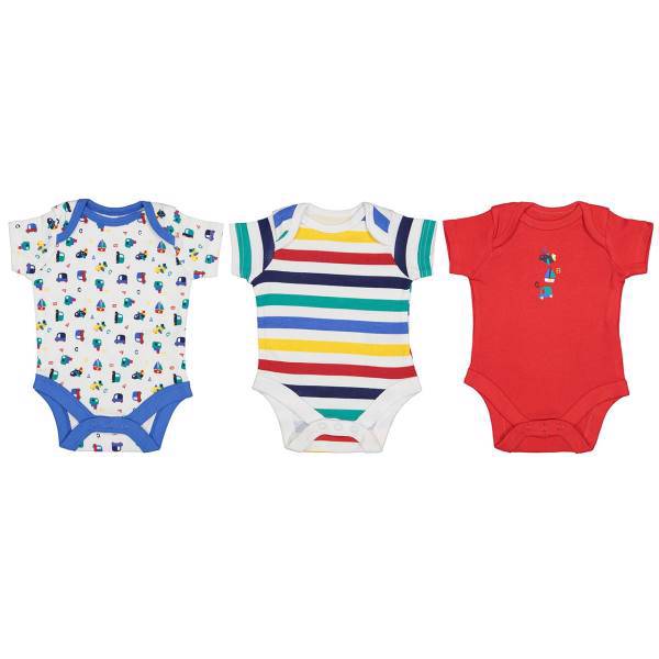 ست زیر دکمه دار آستین کوتاه مادرکر مدل G667301 بسته 3 عددی، Mothercare G667301 Under Button With Short Sleeves Set Pack Of 3