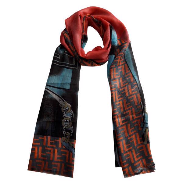 شال زنانه مدل mix red blue01