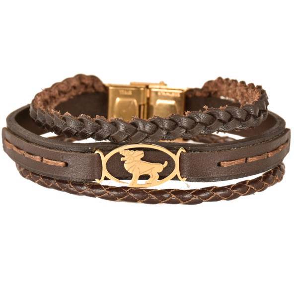 دستبند کهن چرم طرح تولد فروردین مدل BR172-7، Kohan Charm Farvardin BR172-7 Leather Bracelet