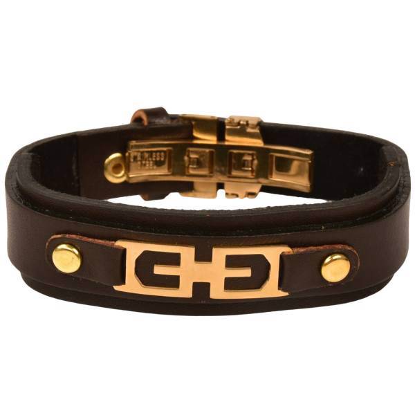 دستبند چرمی کهن چرم طرح G مدل BR23-15، Kohan Charm BR23-15 Leather Bracelet