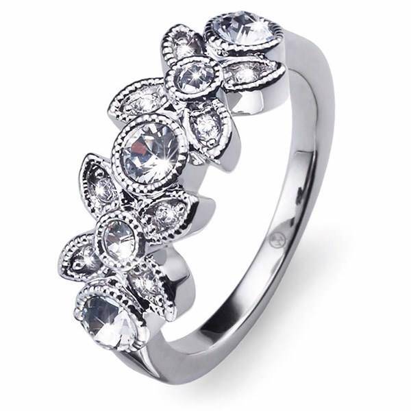 انگشتر الیور وبر مدل گل زنبق 2474R سایز 8، Oliver Weber Fleur 2474R Ring Size 8