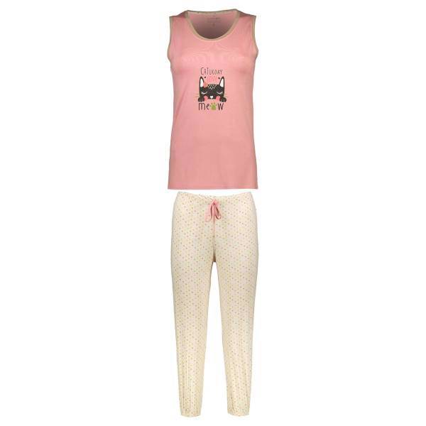 ست تی شرت و شلوار زنانه ناربن مدل خال عدسی 980، Narbon 980 T-Shirt And Pants For Women