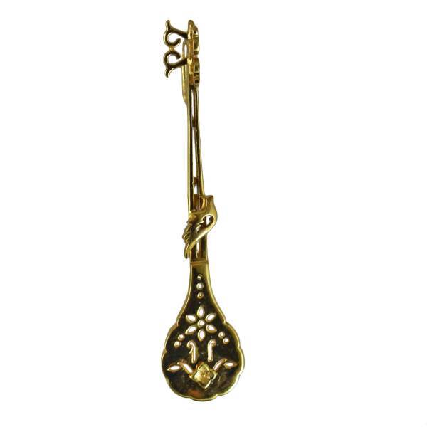 آویز گردنبند طلا 18 عیار سی دا طرح سه تار کد KNJ0525