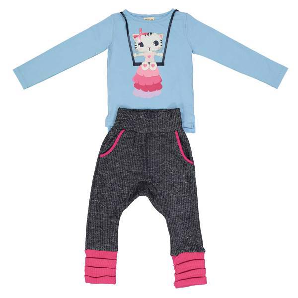 ست لباس دخترانه موشی مدل 16S1-020، Mushi 16S1-020 Baby Girl Clothing Set