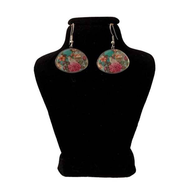 گوشواره گالری بهشت مدل باغ و پرنده طرح 1