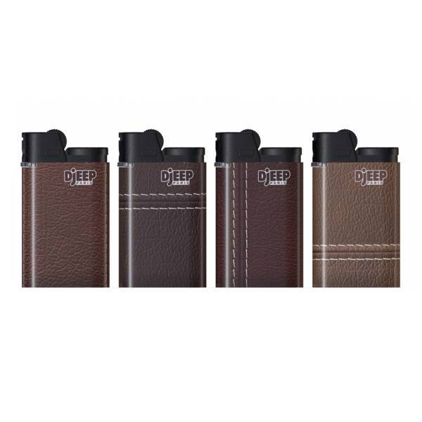 فندک دیجیپ مدل Leather Seams بسته 4 عددی، Djeep Laether Seams Lighter Pack Of 4
