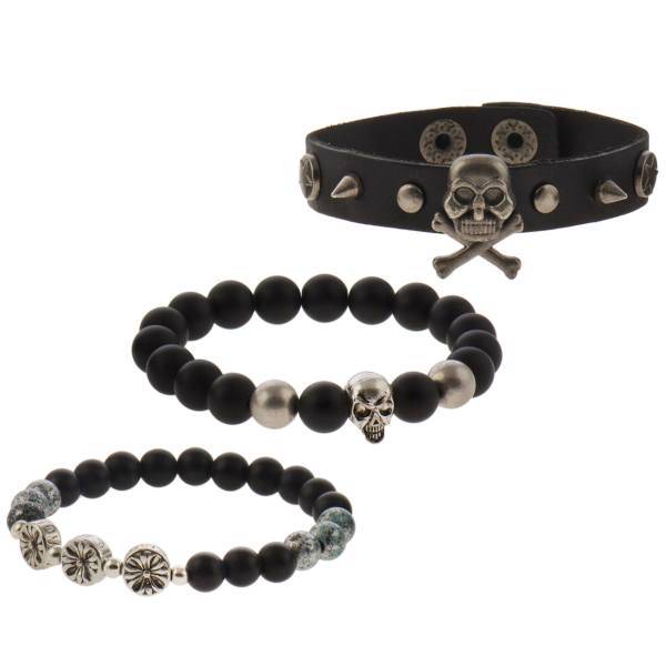 دستبند چرمی جی دبلیو ال مدل B15130، JWL B15130 Bracelets