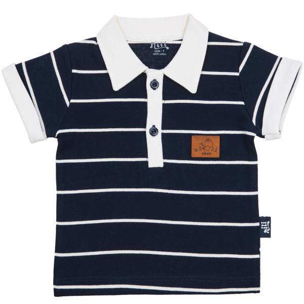 تی شرت آستین کوتاه نوزادی نیلی مدل Navy Blue Stripes، Nili Navy Blue Stripes Baby T Shirt With Short Sleeve