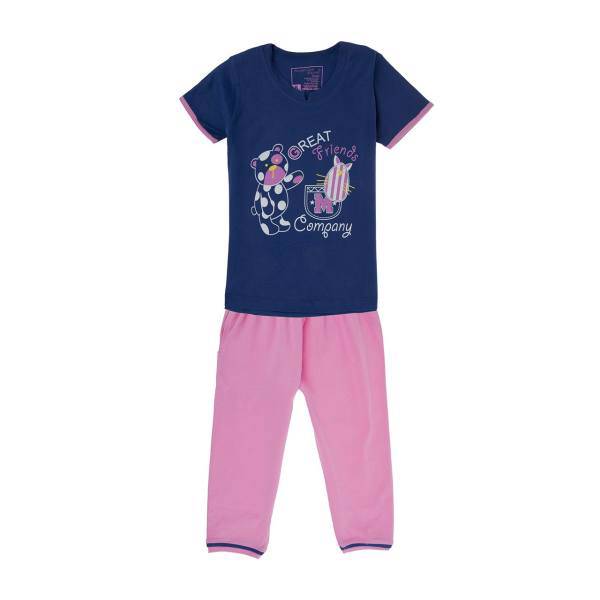 ست تی شرت و شلوارک دخترانه پی جامه مدل 4738، Pijame 4738 T-Shirt And Short Pants For Girls