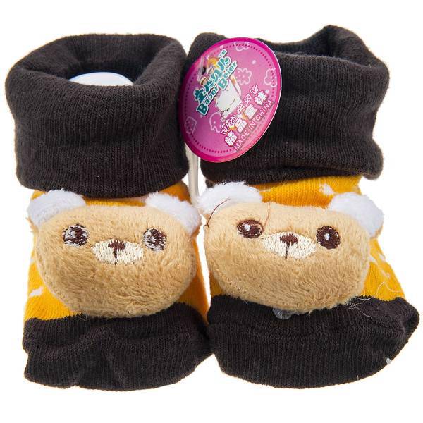 جوراب عروسکی بور بیر طرح خرس قهوه ای، Baoer Beier Brown Bear Socks