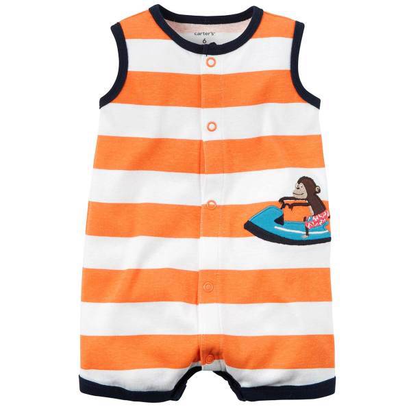 لباس سرهمی پسرانه کارترز مدل1036، Carters 1036 Sleeveless Monkey Romper