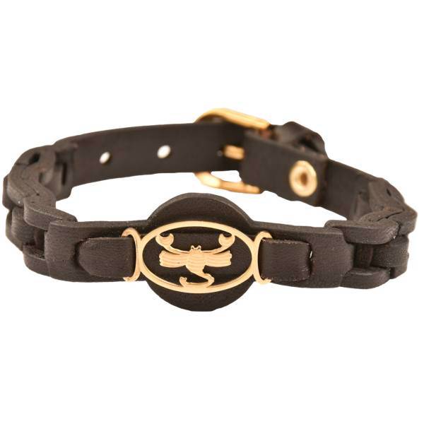 دستبند چرمی کهن چرم طرح تولد آبان مدل BR107-15، Kohan Charm Aban BR107-15 Leather Bracelet