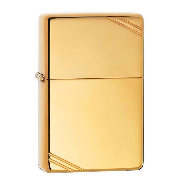 فندک زیپو مدل Vintage Hi Pol Brass کد 270، Zippo Vintage Hi Pol Brass 270 Lighter