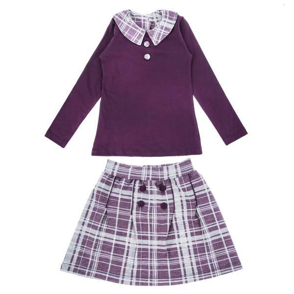 ست تی شرت و دامن دخترانه شهر شیک کد 61، Shahr Shik 61 T-Shirt and Skirt For Girls