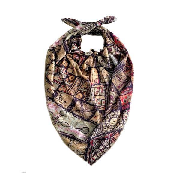 روسری نخی طرح سنتی مُدا اسکارف مدل W120، W120 Moda Scarf