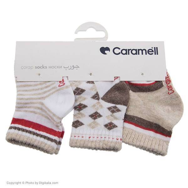 جوراب کارامل مدل 1241-B بسته 3 عددی، Caramell 1241-B Socks Pack of 3