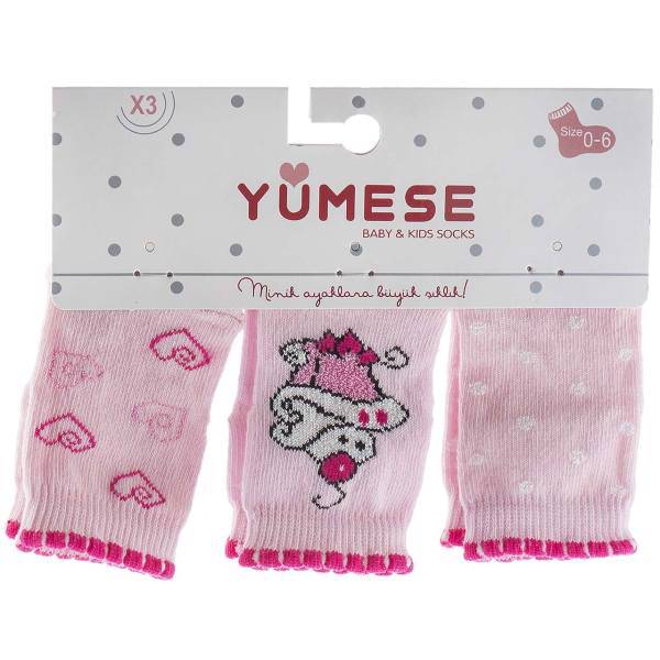 جوراب کودک یومسه مدل 3666 بسته 3 عددی، Yumese 3666 Socks Pack Of 3