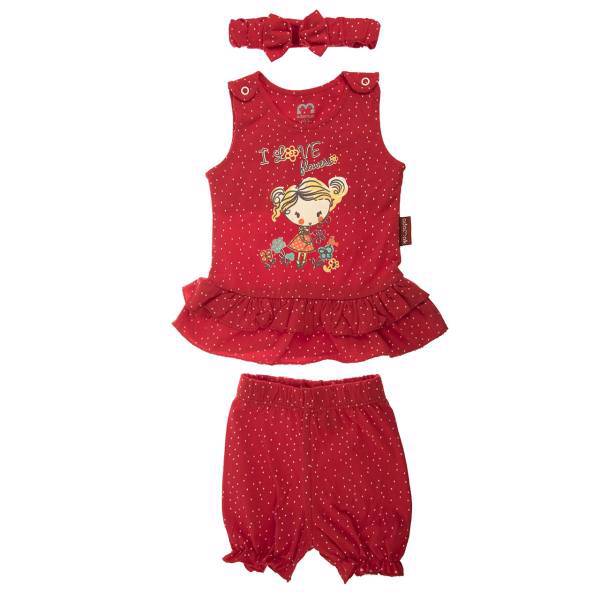 ست لباس دخترانه آدمک مدل 2915001R، Adamak 2915001R Baby Girl Clothing Set