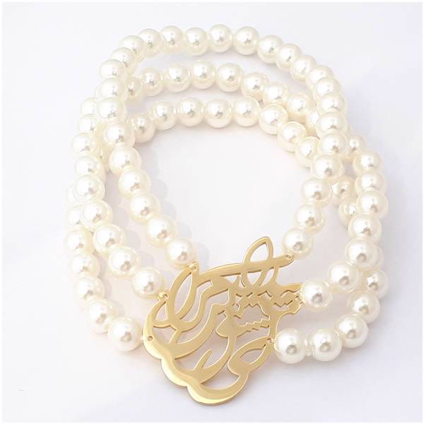 دستبند مروارید زنانه نایس لند طرح عشق مدل B17