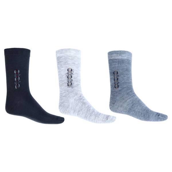 جوراب مردانه نانو طرح کلاسیک ایی اند وی مدل A3030 بسته سه عددی، socks