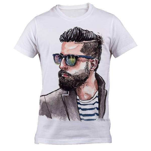 تیشرت استین کوتاه گروه رویال طرح باربر مدل white