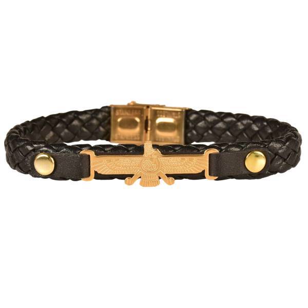 دستبند چرمی کهن چرم طرح فروهر مدل BR78، Kohan Charm BR78 Farevahar Leather Bracelet