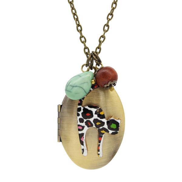 گردنبند قاب عکس لوکسین طرح گربه مدل N565، Loxin Cat Photo Frame N565 Necklace