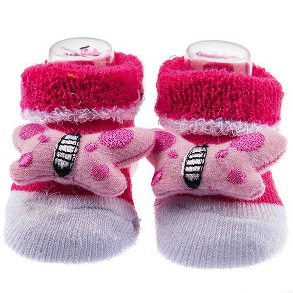 پاپوش عروسکی بیبی ساکس طرح پروانه، Baby Socks Butterfly Puppet Footwear