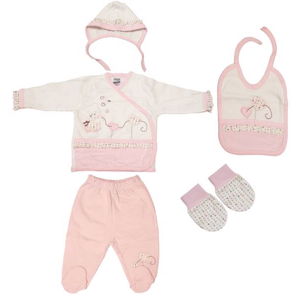 ست لباس نوزادی گایه مدل 377Pink، Gaye 377Pink Baby Clothes Set