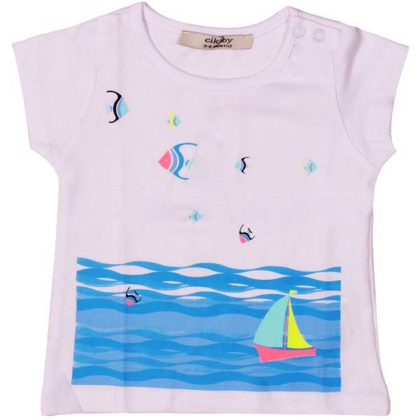 تی شرت آستین کوتاه نوزادی سیکابی مدل 7416، CiKOBY 7416 Short Sleeve Baby T Shirt