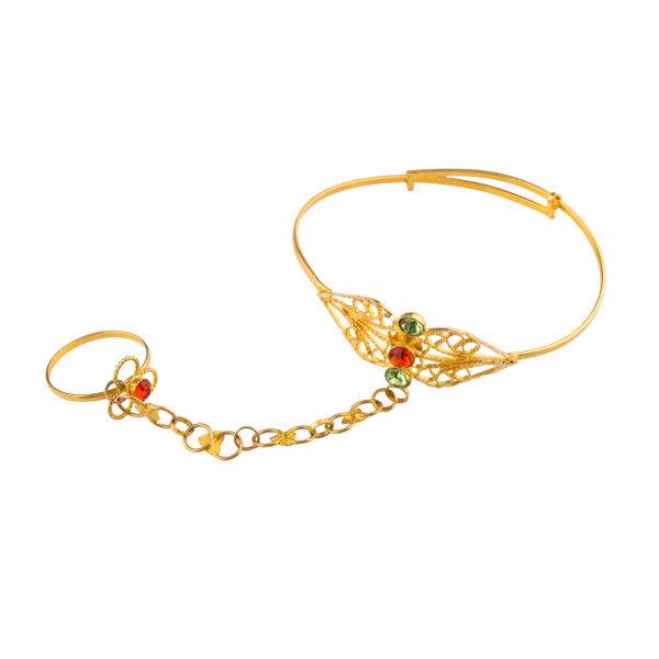 دستبند بچه گانه طلا 18عیار گالری طلاچی مدل تک انگشتر، Gold Bracelet