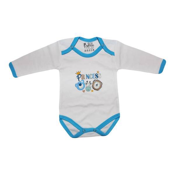 لباس زیر دکمه دار آستین بلند نوزادی برند پرنسس مدل BLUE-06، BABY DRESS L SLEEVES PRINCESS BRAND BLUE
