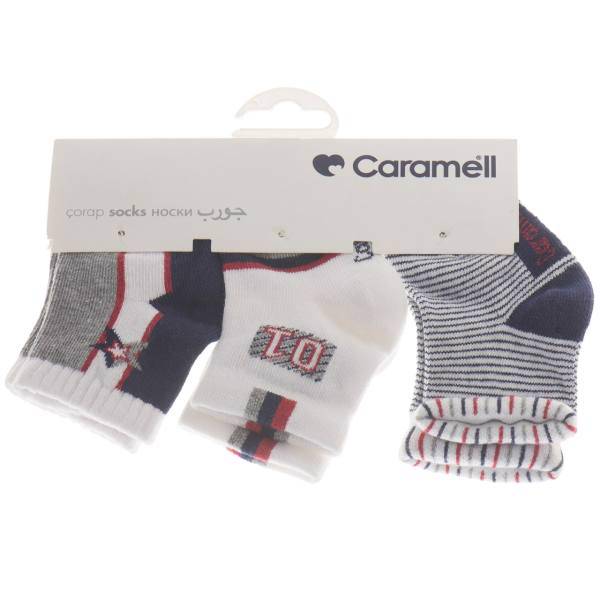 جوراب کارامل مدل 1238-BL بسته 3 عددی، Caramell 1238-BL Socks Pack of 3