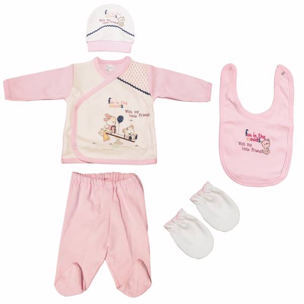 ست لباس نوزادی ببیتوف مدل 828Pink، Bebitof 828Pink Baby Clothes Set