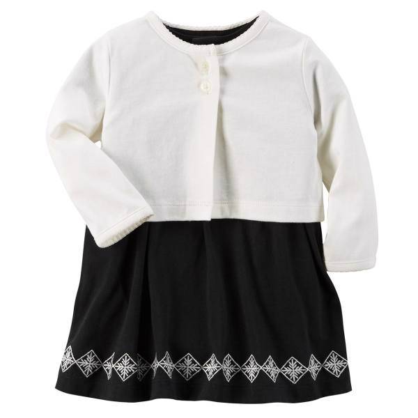 ست پیراهن و ژاکت کارترز مدل 121G867، Carters 121G867 Dress And Cardigan Set