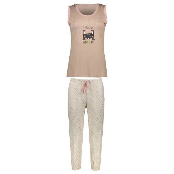 ست تی شرت و شلوار زنانه ناربن مدل خال عدسی 980، Narbon 980 T-Shirt And Pants For Women