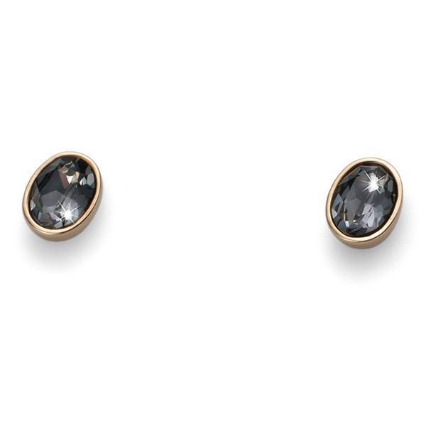 گوشواره میخی شب نقره ای الیور وبر مدل بیضی 22383G922، Oliver Weber Oval Silver Night 22383G922 Earring