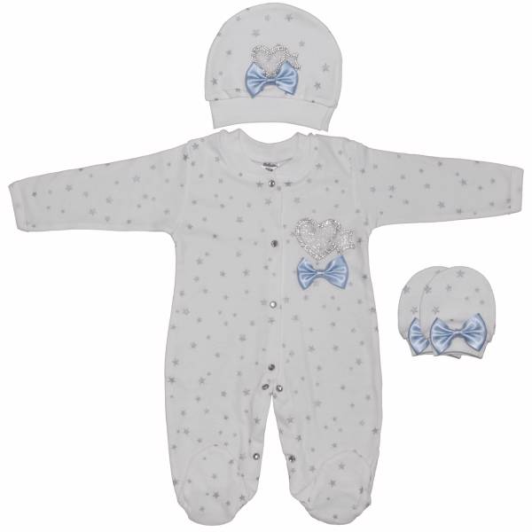 ست لباس نوزادی ادا بیبی مدل 1167Blue، EdaBaby 1167Blue Baby Clothes Set