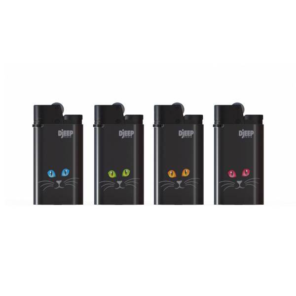 فندک دیجیپ مدل Cat eyes بسته 4 عددی سایز کوچک، Djeep Cat eyes Lighter Small Pack Of 4 Junior