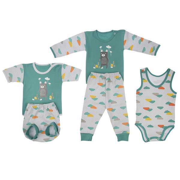 ست لباس نوزادی ندا و ساراگل مدل 1567، Neda And Saragol 1567 Baby Clothes Set