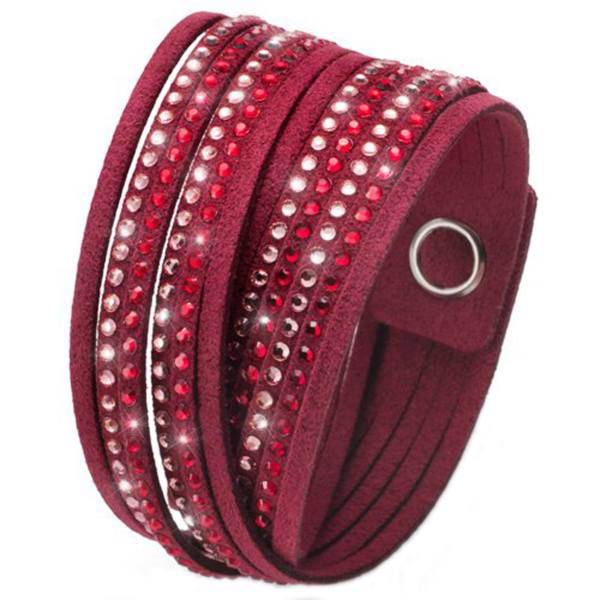 دستبند الیور وبر مدل آلکانترا، Bracelet Double Cut Alcantara red Oliver Weber-32131-227
