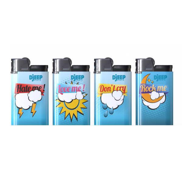 فندک دیجیپ مدل ابری بسته 4 عددی، Djeep Clouds Lighter Pack Of 4