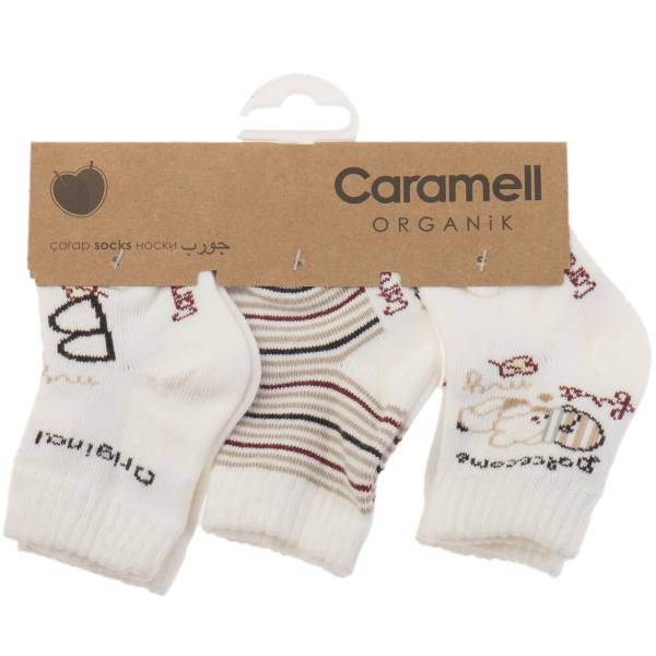 جوراب ارگانیک کارامل مدل COU1246E بسته 3 عددی، Caramell COU1246E Socks Organic Pack Of 3